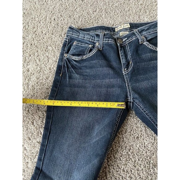 Earl Jeans Womens Size 6 Blue Straight Leg Embellished Medium Wash Denim Classic - Picture 13 of 14